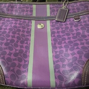 Coach Purple and Brown Shoulder Bag